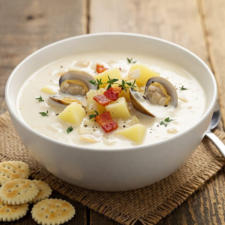 Sopa de Almejas al Estilo Nueva Inglaterra: Un Clásico Costero