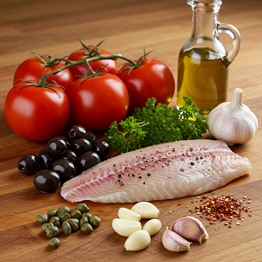 Ingredientes de Emperador o Pez Espada a la Siciliana