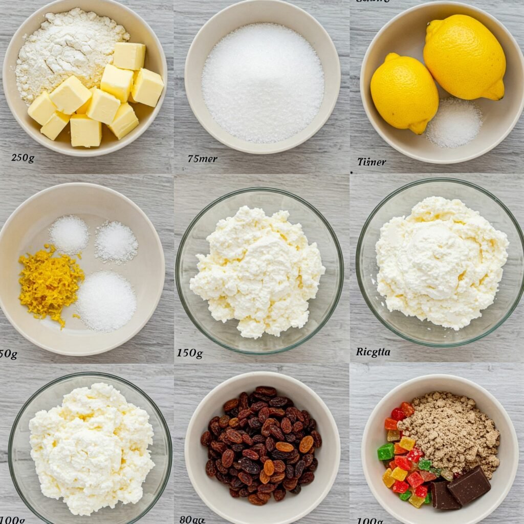 Ingredientes de la Tarta de Ricotta