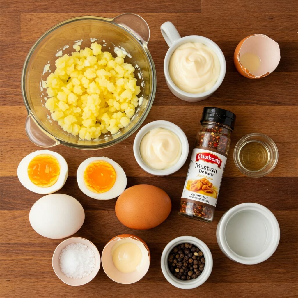 Ingredientes para receta huevos endiablados